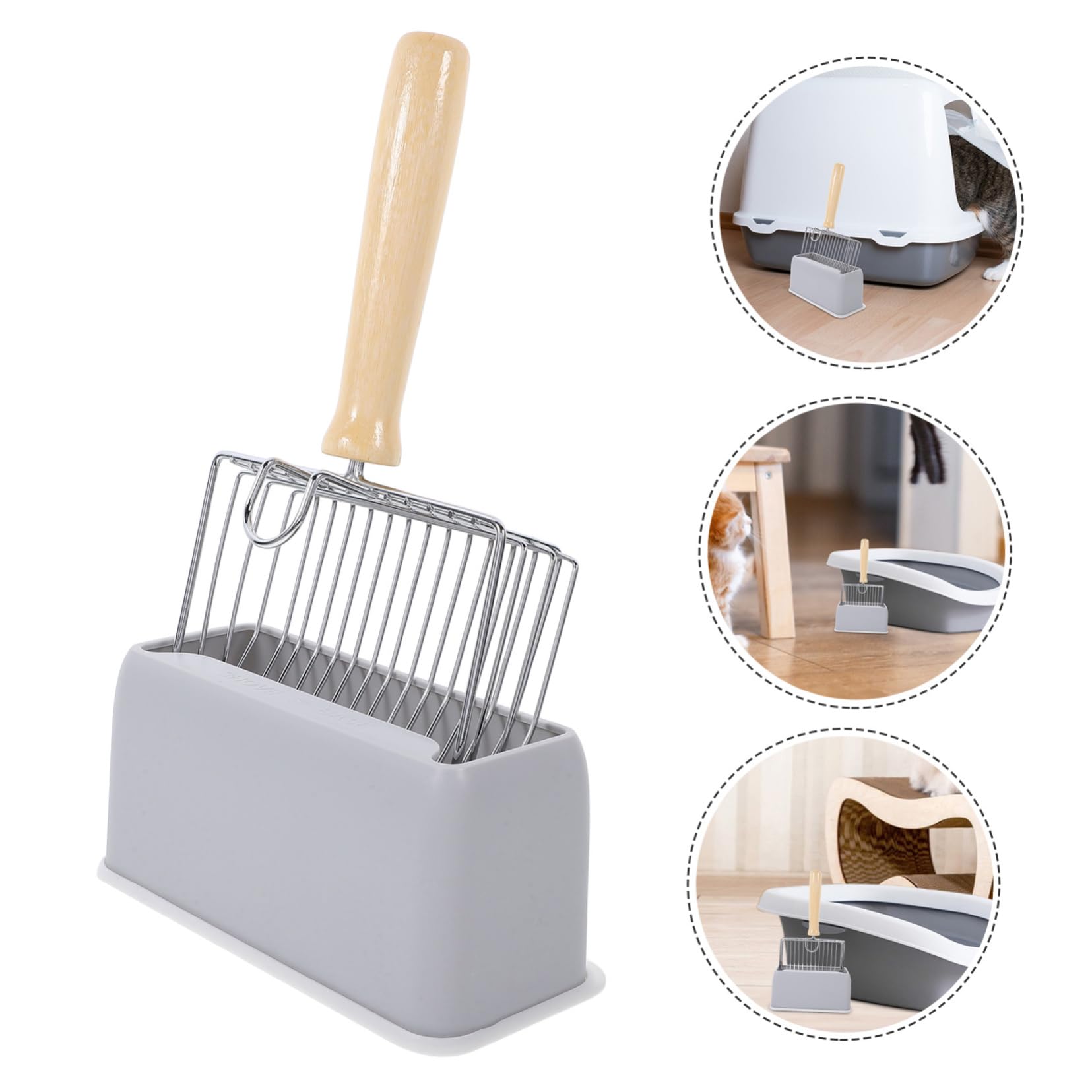 Mipcase 3sets per Lettiera Inossidabile con Strumento Antiadente per La della Lettiera dei con Fine e Base e