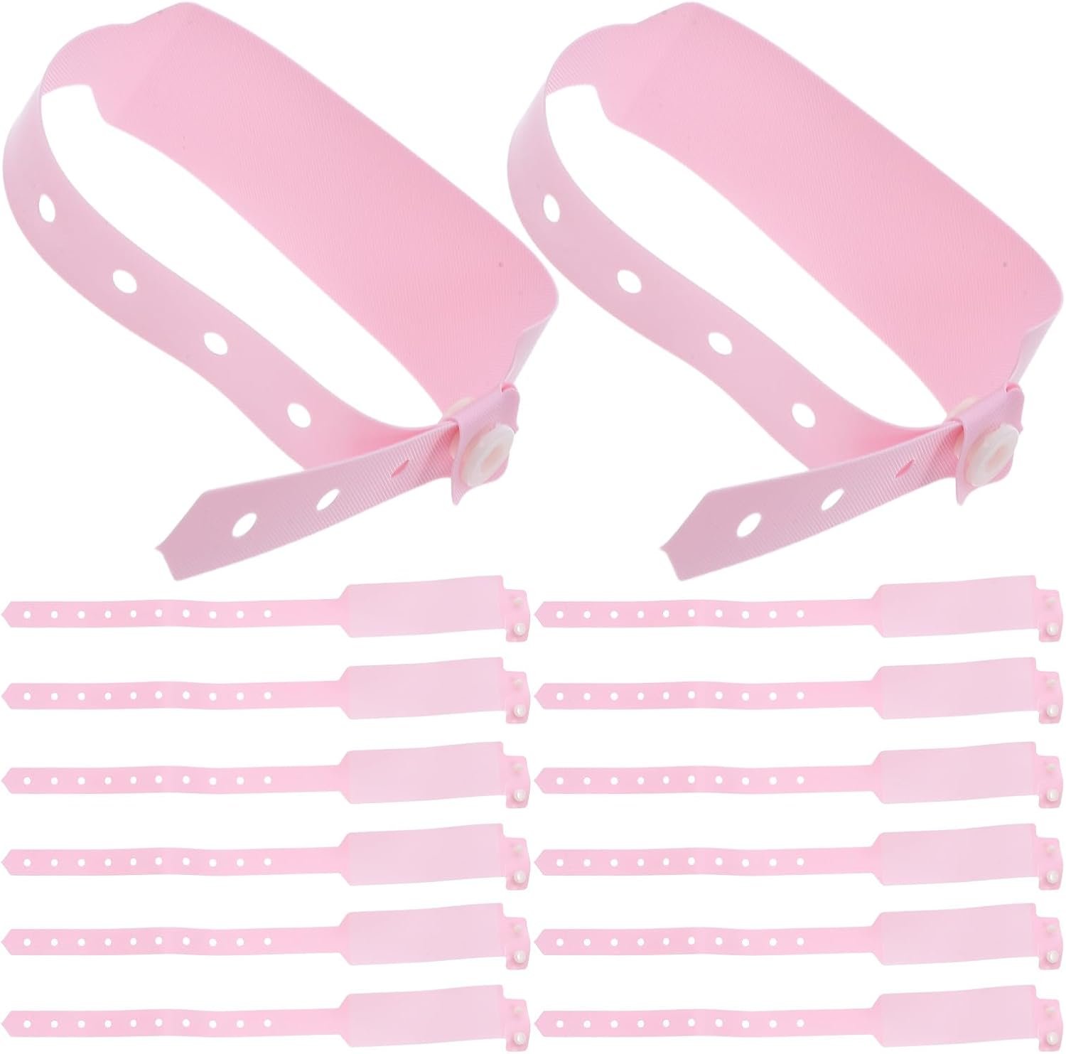 100 Pcs Pink Id Wristbands for Hospital Patient Identification – Disposable Writable Safety Bracelets for Adults and Elderly in Healthcare Settings