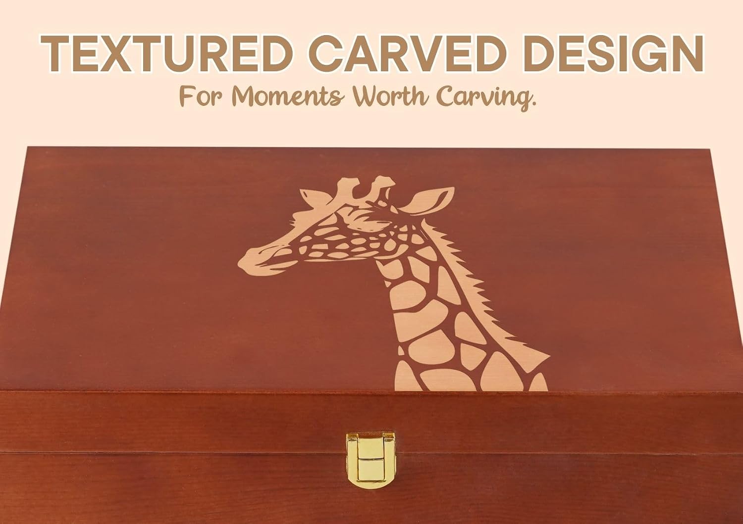 InnoBeta Giraffe Gifts for Women, Large Keepsake Boxes with Lid, Wooden Storage Boxes, Decorative Organizer with Lid for Housewarming, Christmas, Birthday, Memory Treasure