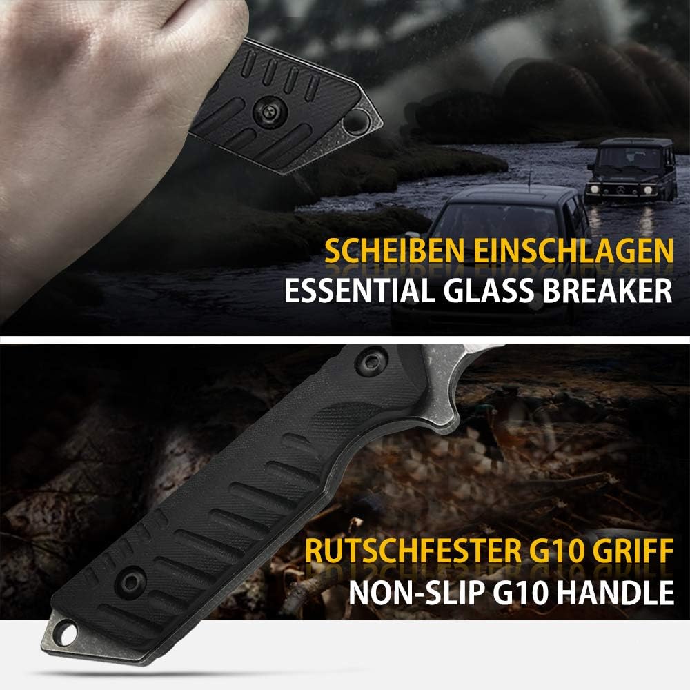 NedFoss Tanto Fixed Blade Knives with Sheath, 9.6 inch Full Tang Belt Knife with Kydex Sheath, 4'' Tanto Blade with Durable Non-Slip G10 Handle, Cool Knives for Men (Dragon) : Sports & Outdoors