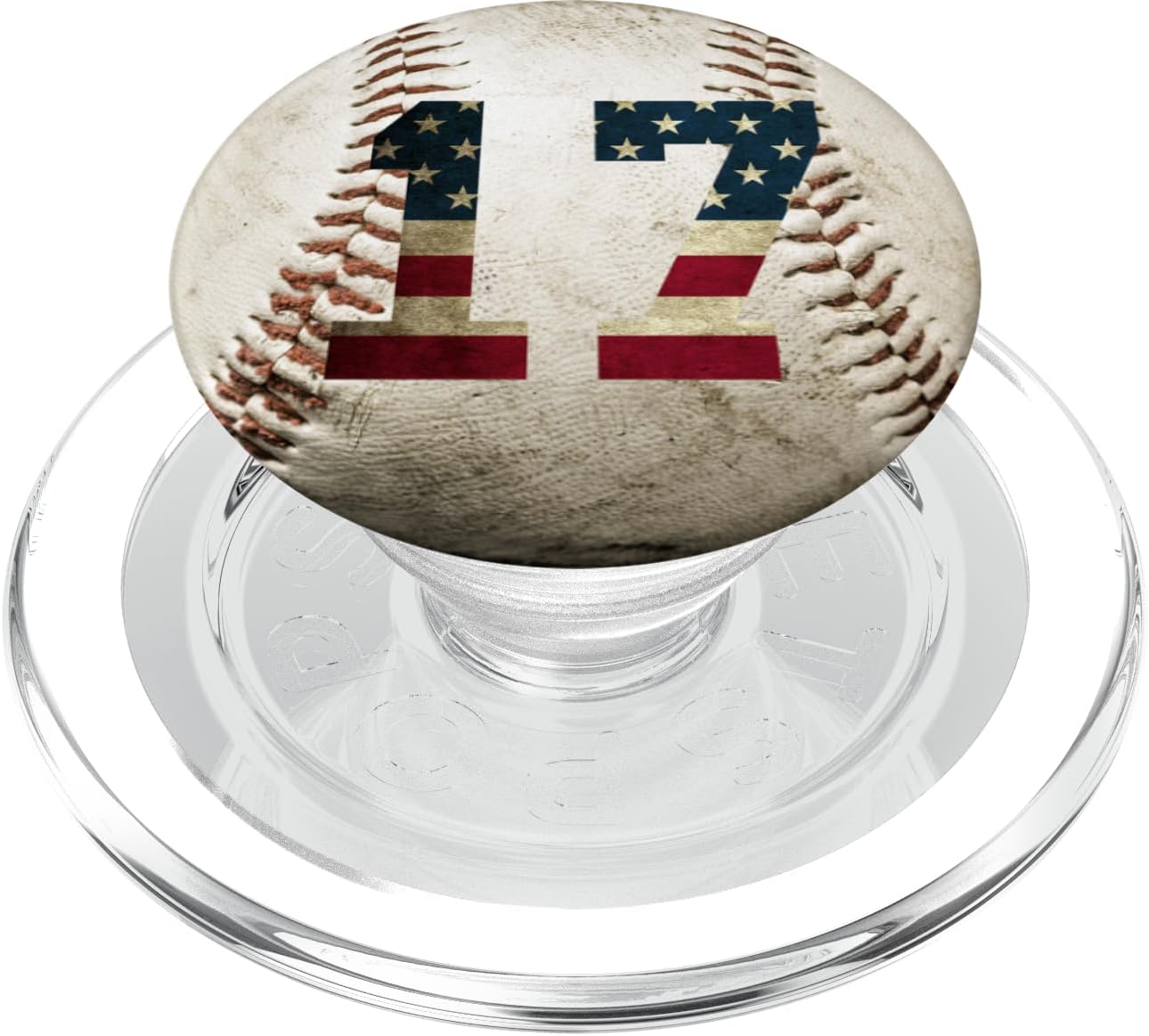 Baseball number 17 with American USA flag phone stand PopSockets PopGrip: Swappable Grip for Phones & Tablets PopSockets MagSafe PopGrip for iPhone
