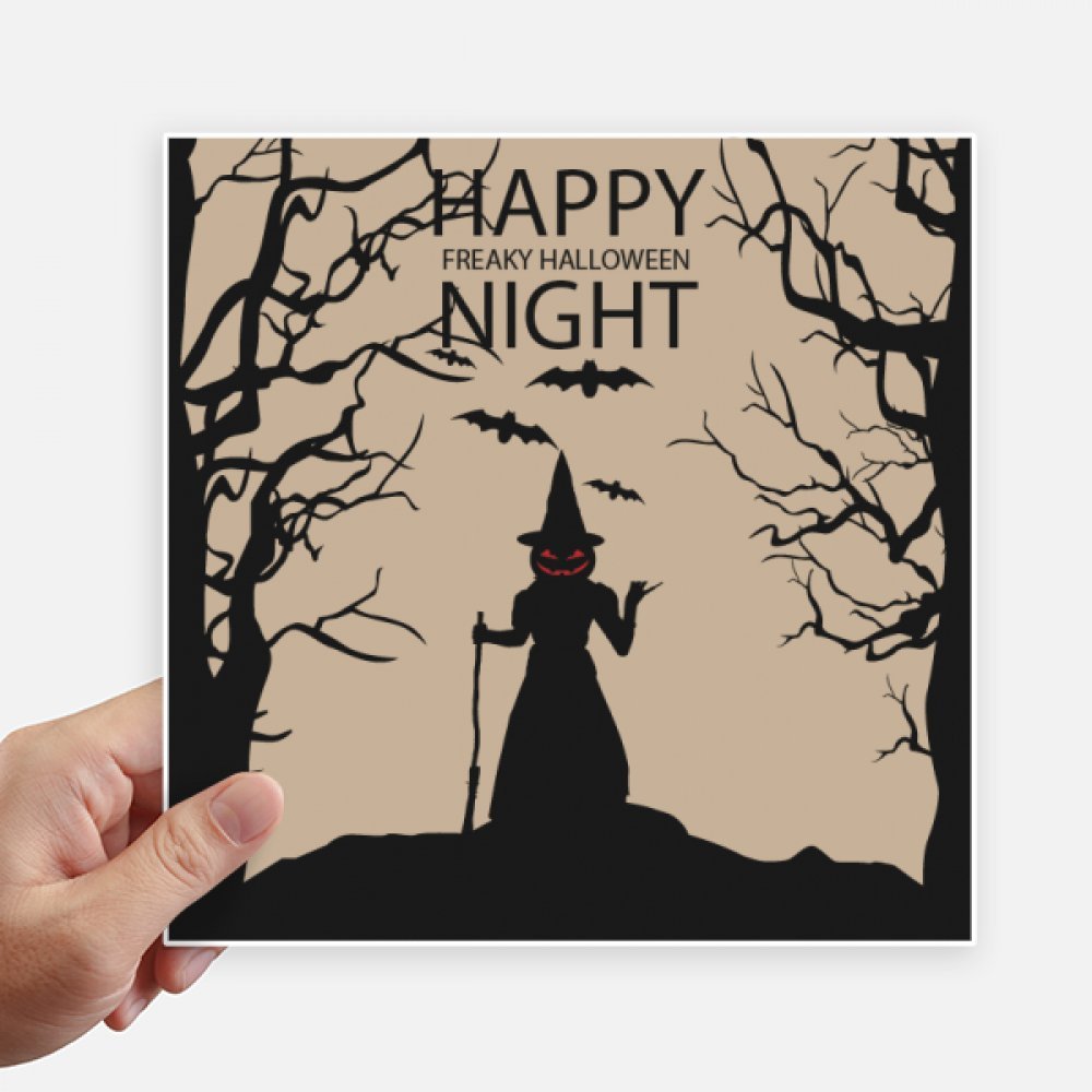 Sticker citrouille d'halloween autocollant carré 20 cm pour mur et moto
