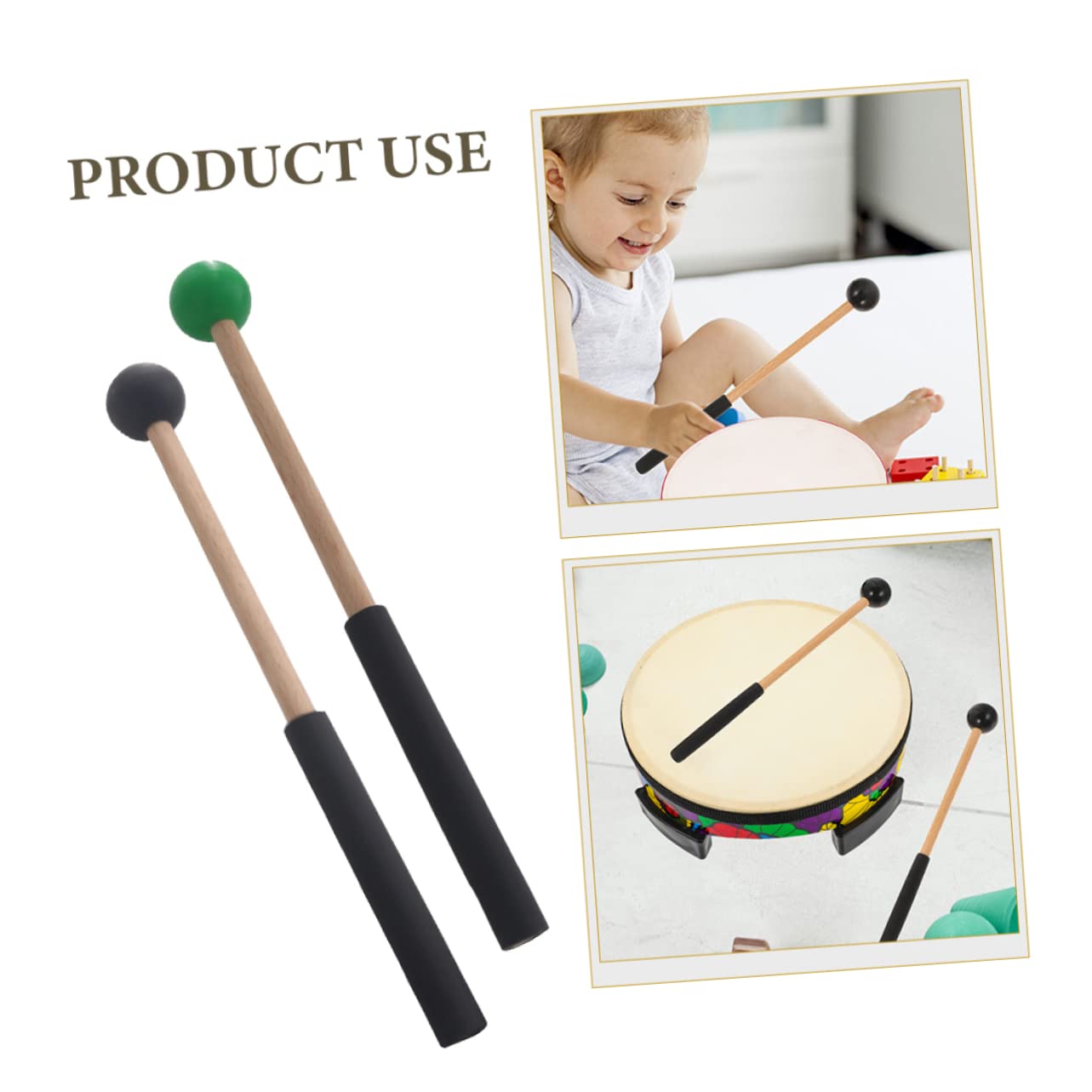 Abaodam 3 Juegos De Mazos De Percusión Para Marimba Baquetas De Lengüeta Baquetas De Escenario Mazos De Instrumentos Musicales Para Estudiantes (2 Pares X 3)