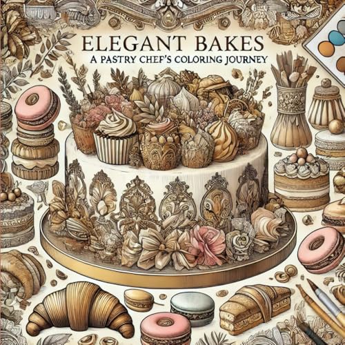 Elegant Bakes: A Pastry Chef�fs Coloring Journey is a captivating coloring book for pastry lovers and creative minds.