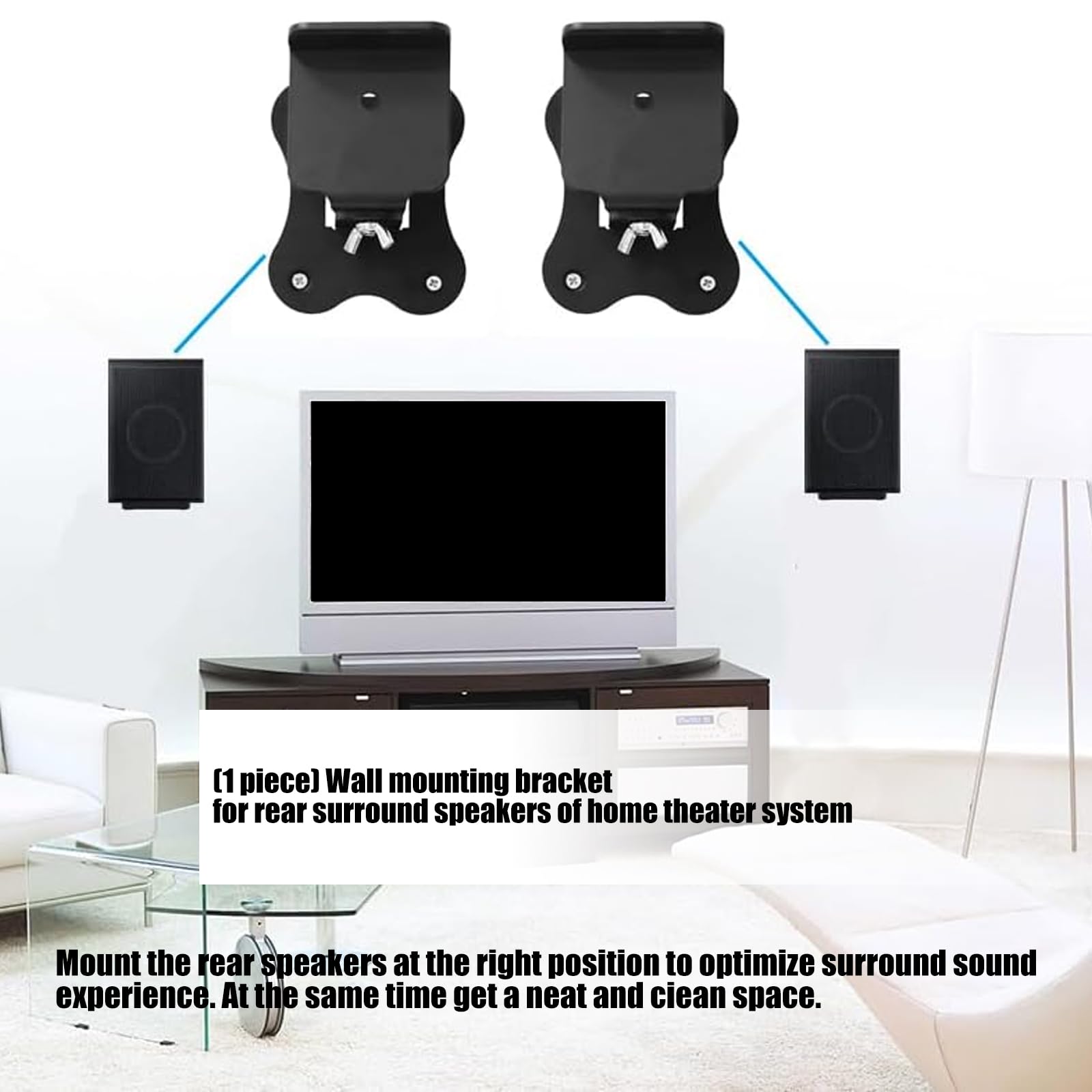 Supporto da parete per altoparlanti in metallo con sistemi di gestione dei cavi per sistemi audio surround home theater HWQ990F universali per altoparlanti staffa di montaggio a parete