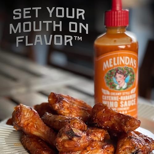 Miniatura 3 de Melinda's Wing Connoisseur Collection - Juego de salsa y condimentos para alas de búfalo, con estilo cremoso Cayenne Habanero, chile dulce