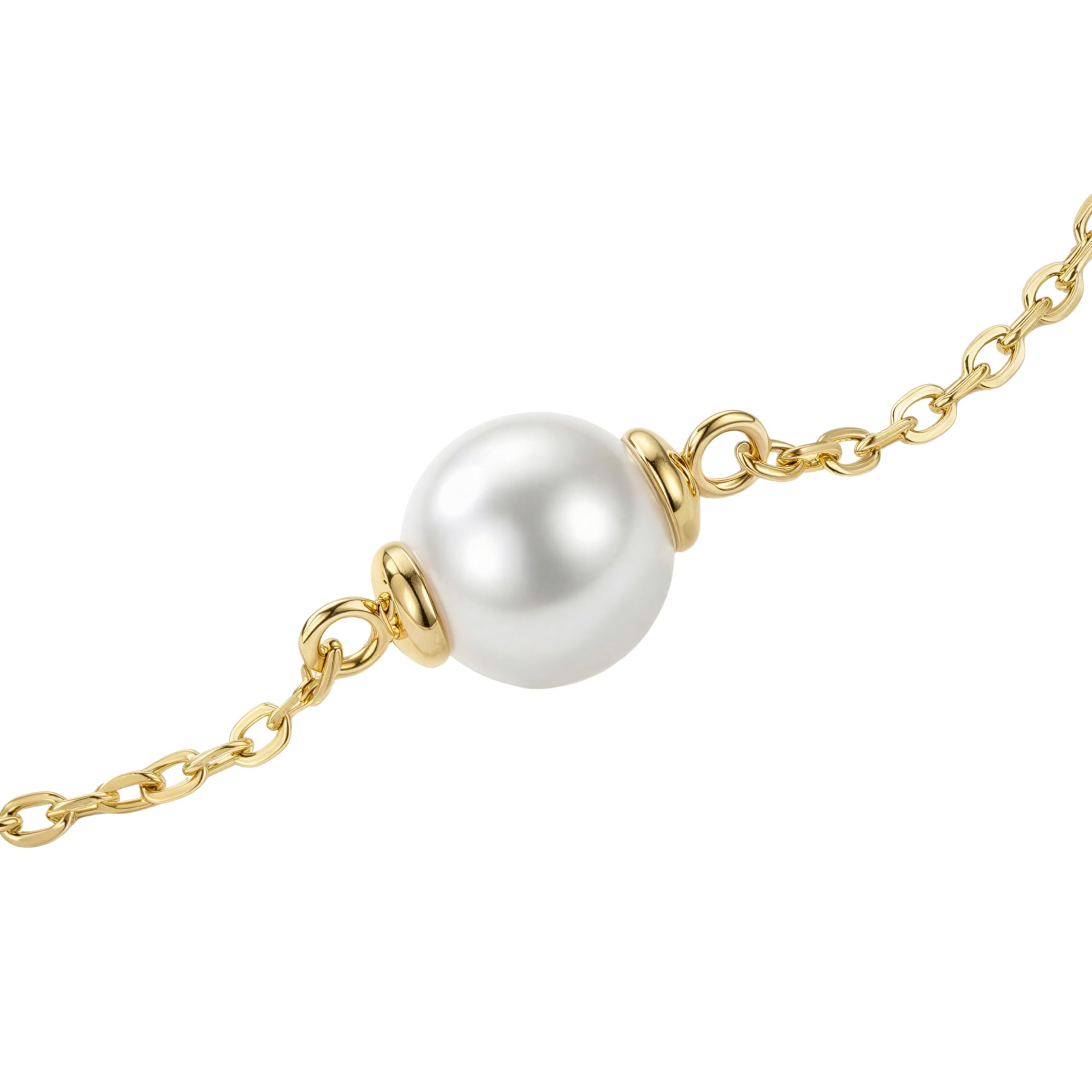 NOELANI - Damen Armband 925 Silber - Vergoldet/Golden - mit Zirkonia Stein und Perle - NOE-B0015