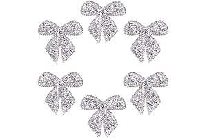 Silver Rhinestone Bow Knot Appliques for DIY Projects