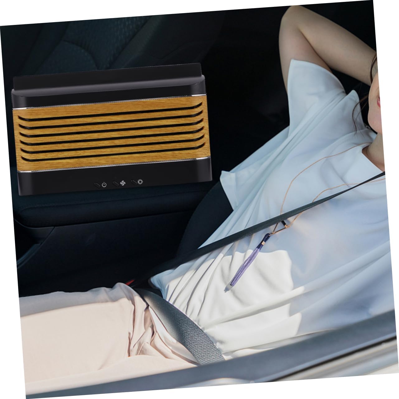 HEALLILY Solar Powered Car Exhaust Fan USB Charging Fan Car Ventilation Mobile Phone Charging Portable Personal Car Fan