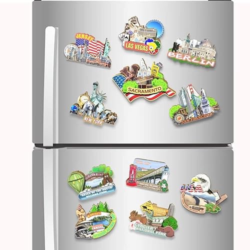 Miniatura 4 de Imán de Sacramento de Estados Unidos para nevera, estado de ánimo, 3D, recuerdos coleccionables, decoración hecha a mano2