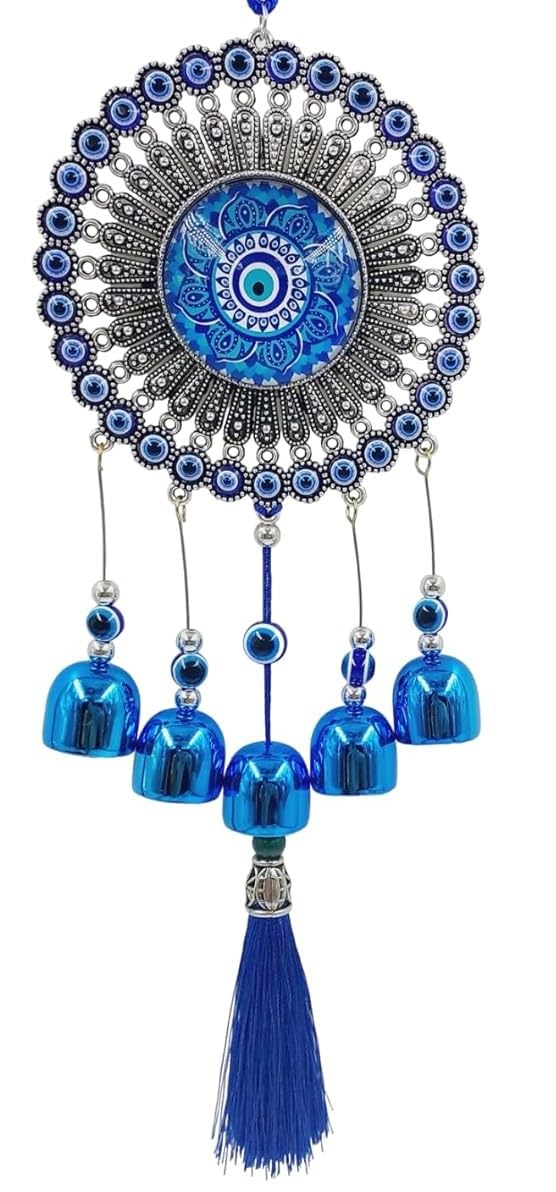 ART FLAUNTS Mandala Evil Eye Wind Chimes for Balcony Hanging for Home
