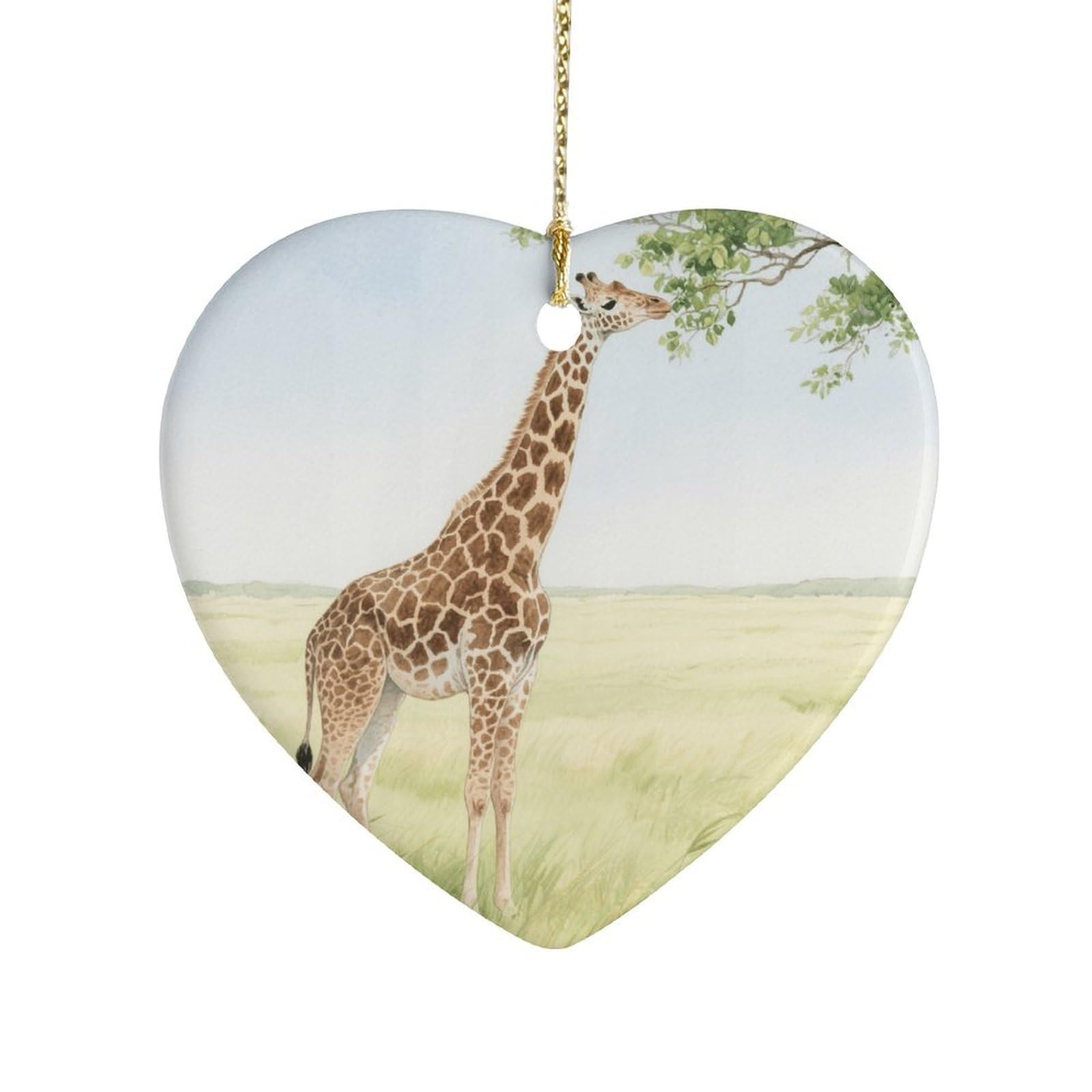 Fekiloot Style Giraffe Stretching Ceramic Ornament Home Decor Keepsake