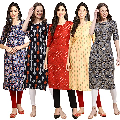 Image of Pinkmint Women's Crepe Digital Print Straight Kurta (D-353-345-369-360-370)
