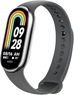 Silicon Replacement Strap Compatible With Mi Band 8 / Mi Band 9 / band 10 Strap (Dark Grey)