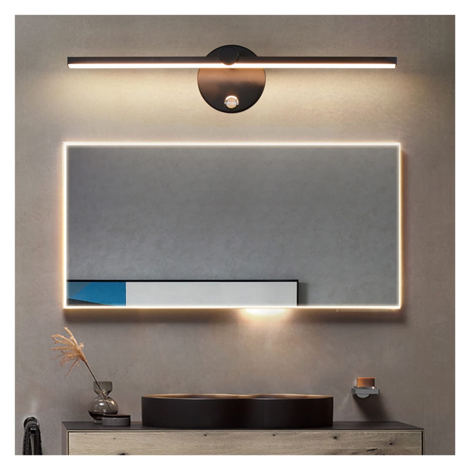 Luci da parete a LED per camera da letto 8 W Luci per interni regolabili 4000 K Bianco e Nero Applique da parete per la decorazione domestica Illuminazione a specchio da comodino con opzione