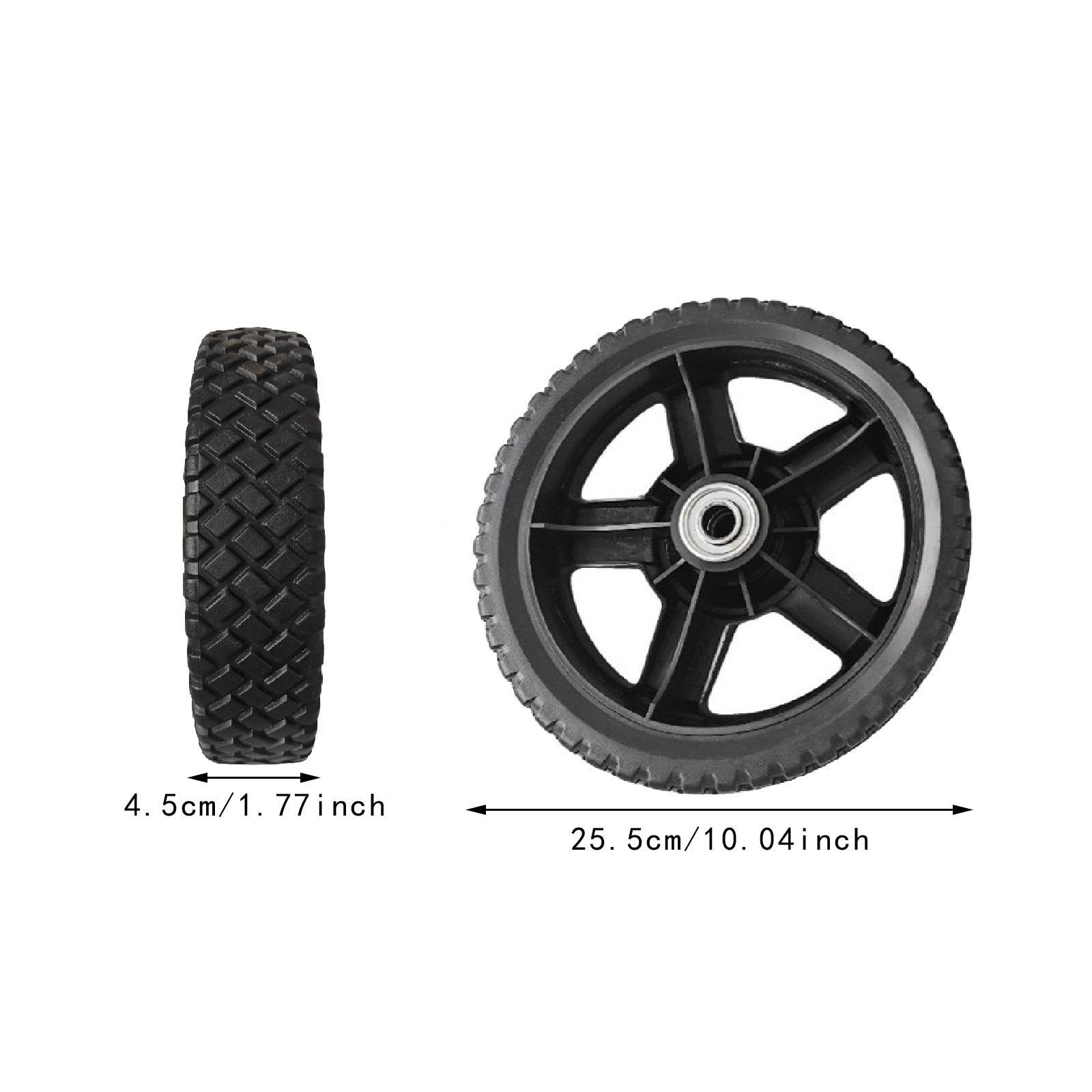 para Cortacésped, Ruedas para Cortacésped de Empuje, Reemplazan Las Tuercas de Los Pernos para Carros, Remolques de Tractores Cortacésped Y C, 10inch 25.5x4.5cm