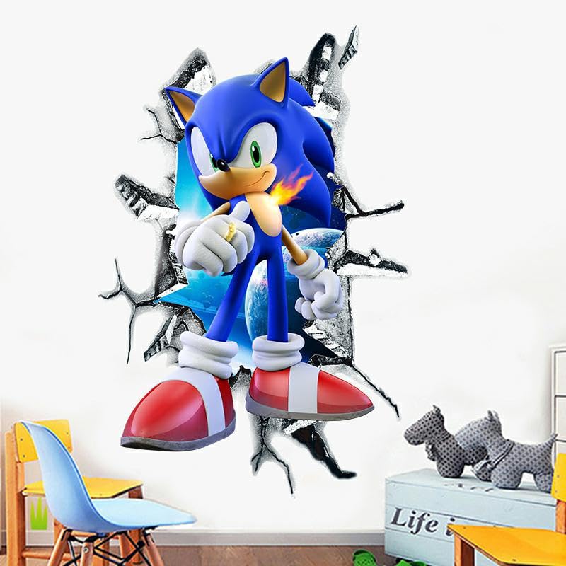 WXHFJW Autocollants muraux amovibles 3D de dessin animé Mario pour garçons et filles - Décoration d'intérieur - Taille : (40 x 60 cm)