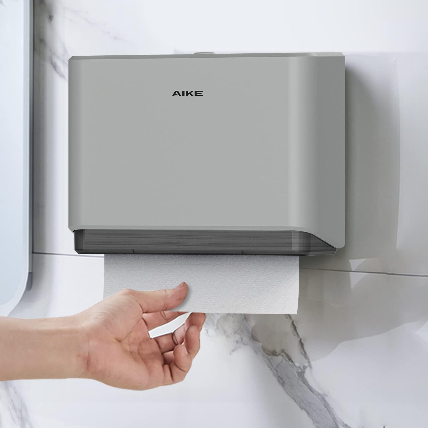 AIKE Hand Dryer and Paper Towel Dispenser Combination, Model AK2822 & AK5101 Silver