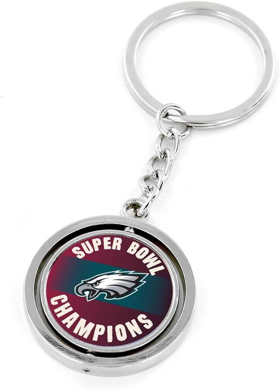 aminco Philadelphia Eagles Super Bowl 59 Champions Spinning Keychain, Metal