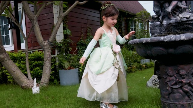 Disfraz de princesa para niñas verde talla 8-9 años miniatura 7