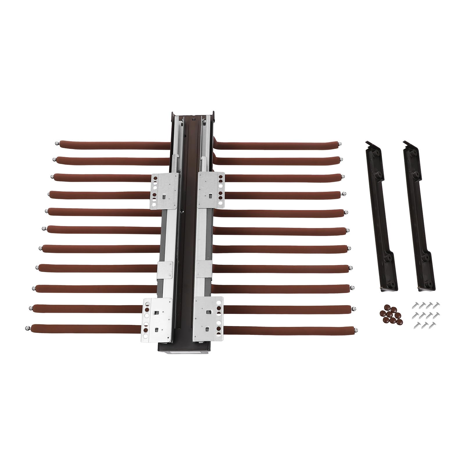 22 barras para colgar pantalones extensibles soporte colgante perchero pantalones perchero adecuado para armarios, lavaderos, trasteros, balcones, cocinas, 59 x 46 x 9,5 cm, color café