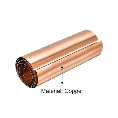 Miniatura 40 de Uxcell Hoja fina de cobre del rollo de la hoja, 3pcs 0.004x0.394x39.370 in rollo de hoja de cobre puro para manualidades, reparaciones eléctricas