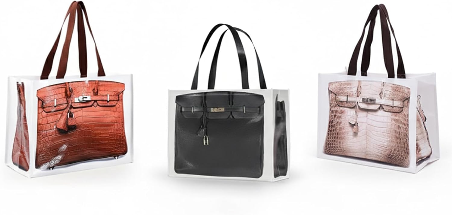 Chic Fashion-Inspired Tote Bag Set–Funny Gift for Women, Stylish Holiday Present, Reusable Shopping Tote & Grocery Bags (3-Pack Orange/Black/White)