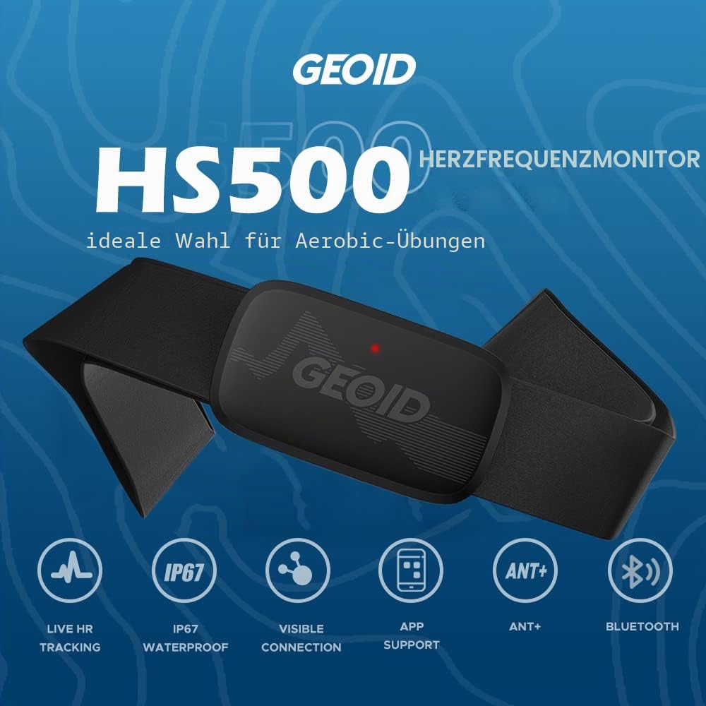 GEOID CC700 + CS600 + HS500 Set – Fahrradcomputer GPS 2,8" Farbdisplay + Tretfrequenzsensor + Herzfrequenzgurt ANT+/Bluetooth