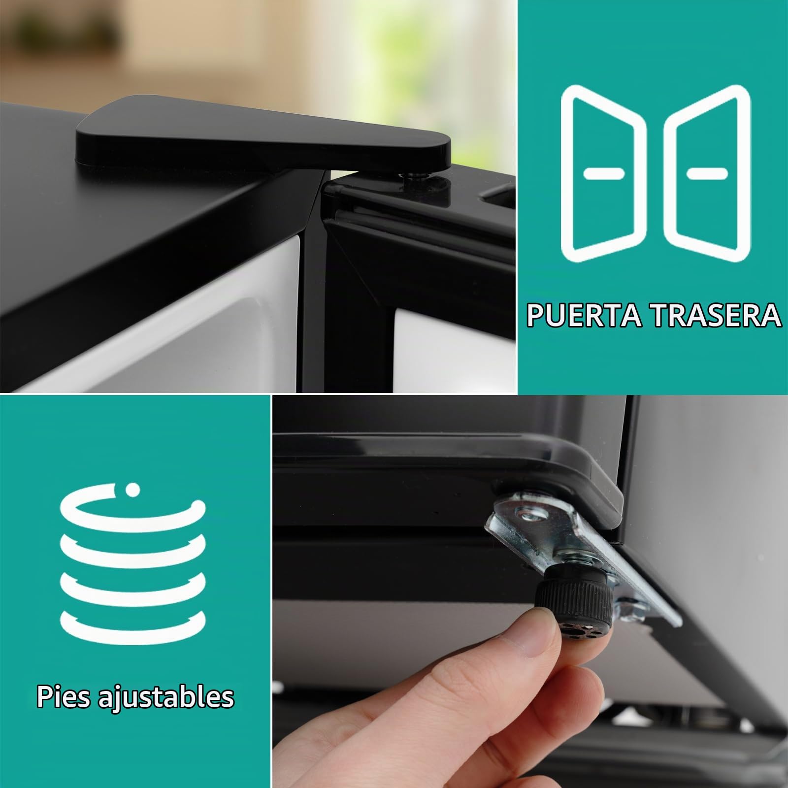 SMETA Mini frigorífico de 45 L, pequeño refrigerador silencioso, 39 dB, refrigerador de bebidas, 6 niveles, termostato 0-10 °C, minibar con tope de puerta intercambiable para casa, oficina, camping