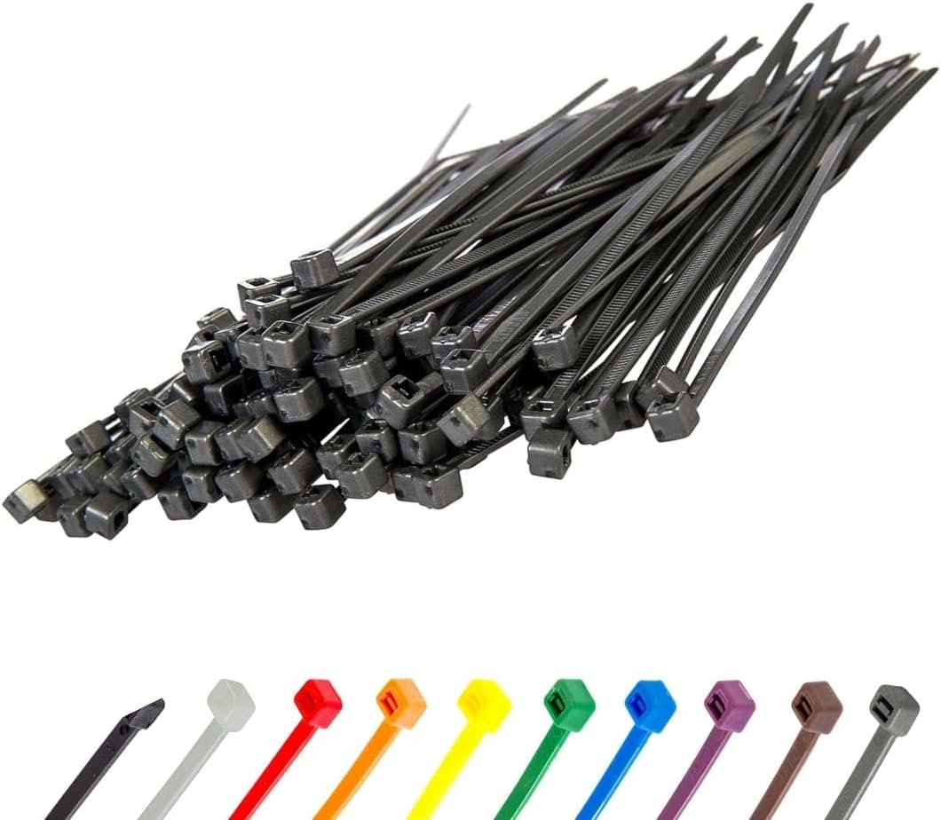 Gocableties Small Silver Cable Ties, 150mm x 3.6mm, Pack of 100, 6" Premium Nylon Zip Ties, Plastic Tie Wraps, Secure Self-Locking Mechanism, for Home, Garden, Office and DIY
