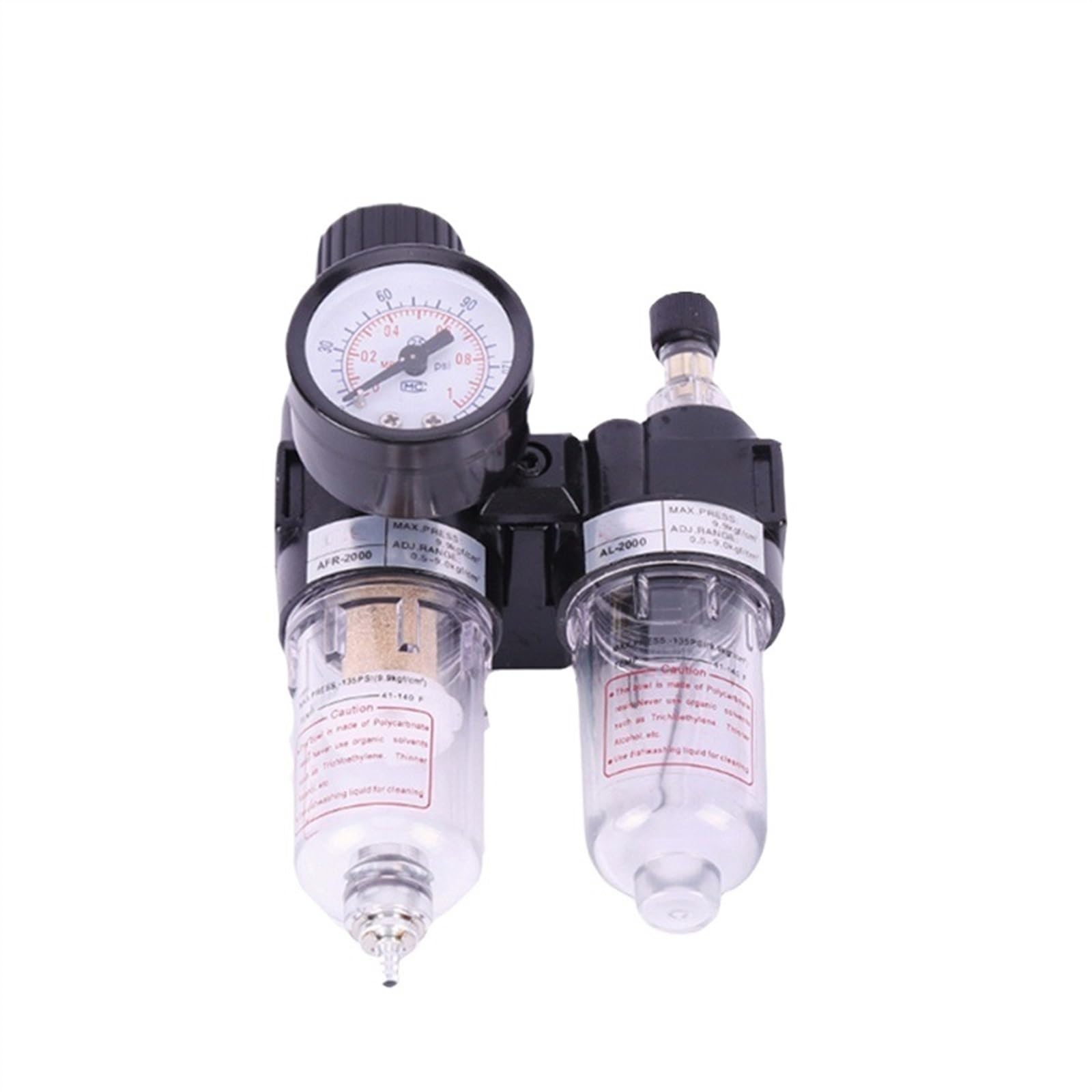 AFR2000 AFC2000 Filtro regolatore pneumatico Unità di trattamento aria Pressostati Manometro for compressore con raccordi(AFR 12mm fittings)