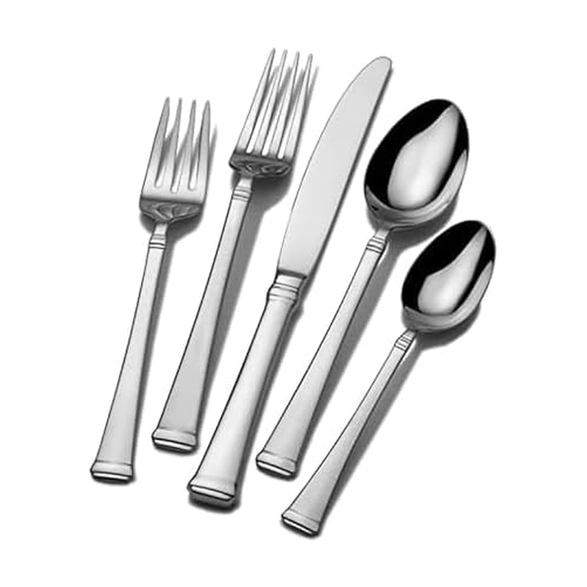 MikasaHarmony 65-Piece Flatware Set for 12, 18/10 Stainless Steel Silverware with Forks, Knives, Spoons, and Serving Utensils, Elegant Design