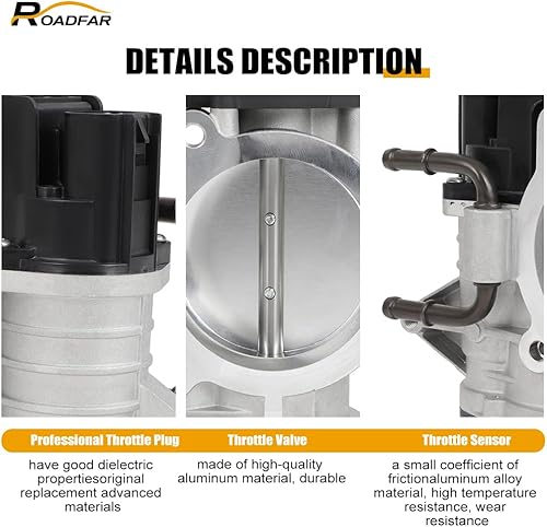 Miniatura 2 de Cuerpo del acelerador eléctrico de inyección de combustible: TB1177 ROADFAR Fit para Hyundai para Azera 3.3L 3.8L 07-11, para Hyundai para Veracruz