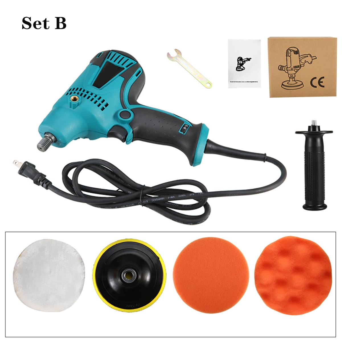 Máquina pulidora de automóviles de 5 Pulgadas, máquina de Encerado, máquina eléctrica de reparación y Sellado de arañazos de automóviles domésticos de 220 V,Set D