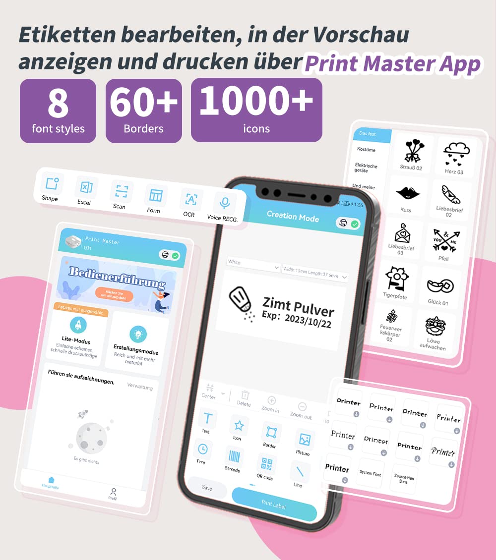 Stampante Etichette Bluetooth Phomemo Q31 - Etichettatrice Termica, Per Casa E Ufficio, IOS/Android - Foto 6