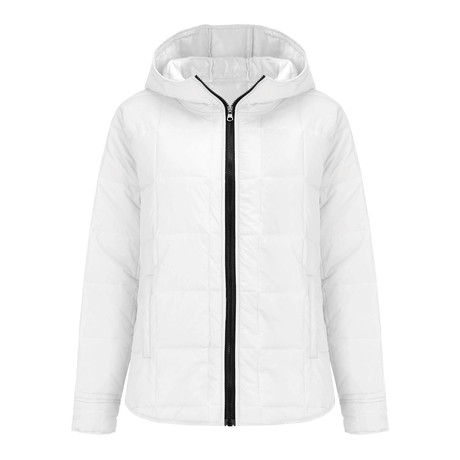 HAOLEI Chaqueta Acolchada Mujer Ligera Chaquetas de Plumas Color Sólido con Cremallera Cuello Solapa Abrigo de Algodón Manga Larga con Bolsillos Casual Cálido Cazadora Acolchado Transpirable Outwear