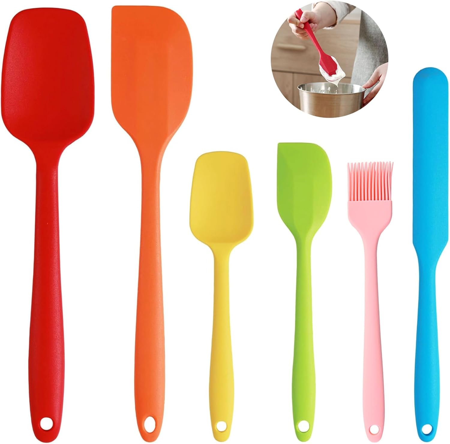 6 Pcs Silicone Spatula, Mini Silicone Spatula Set, HeatResistant