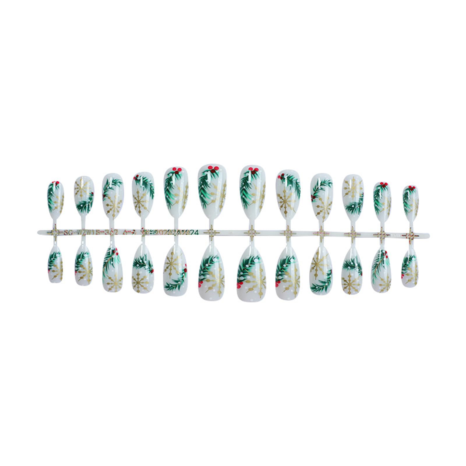 Eleganti Unghie Artificiali di Natale Premere Su Unghie Almond Unghie Finte Coperture Piene Stick On Unghie Acriliche