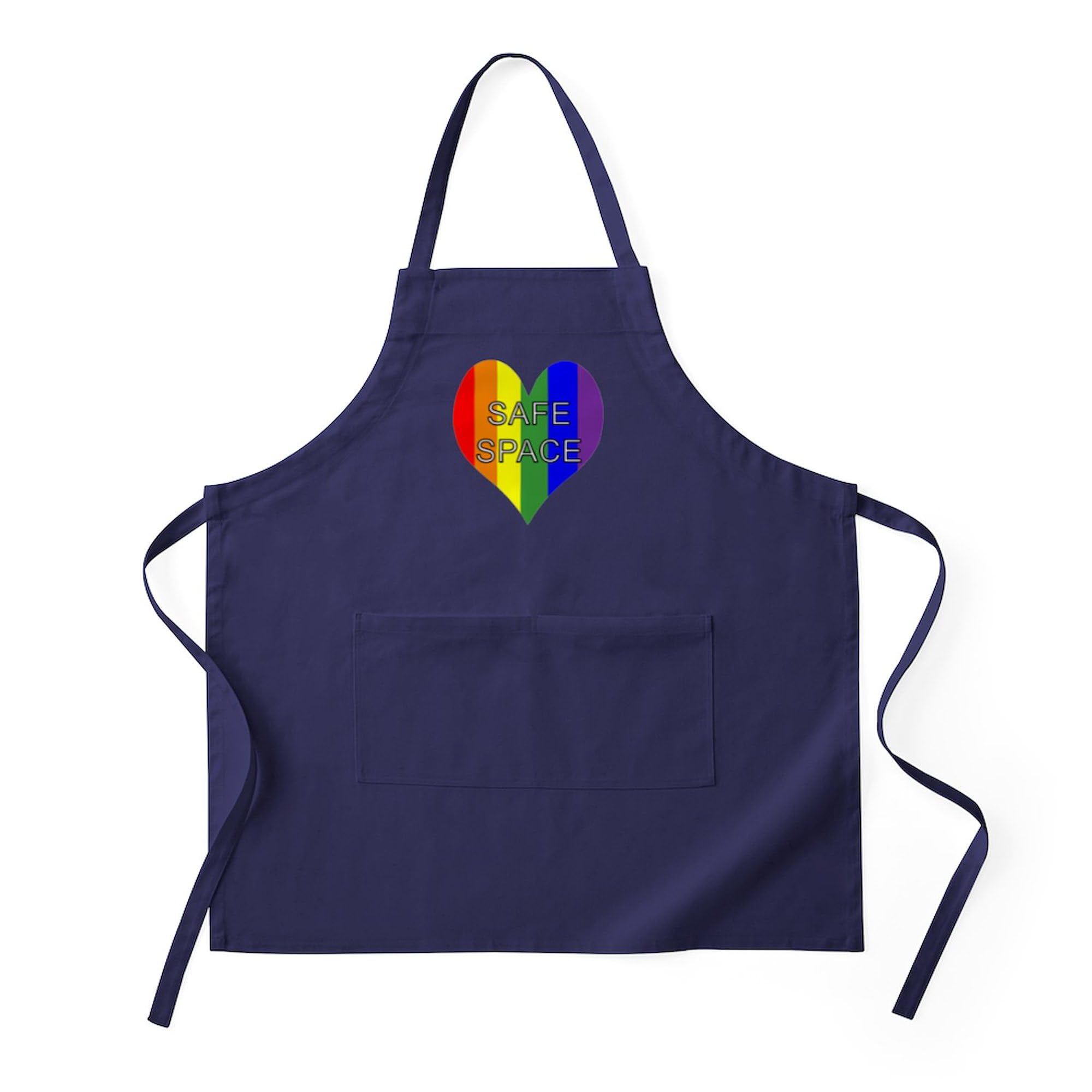 CafePress Safe Space In Heart Apron (Dark) Kitchen Apron with Pockets, Grilling Apron, Baking Apron
