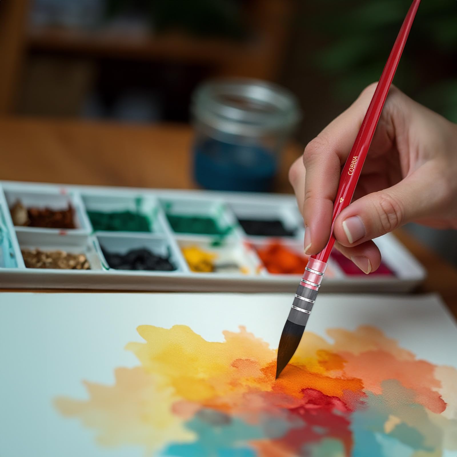 Watercolor Brush Set - 5 Synthetic Squirrel Brushes -6