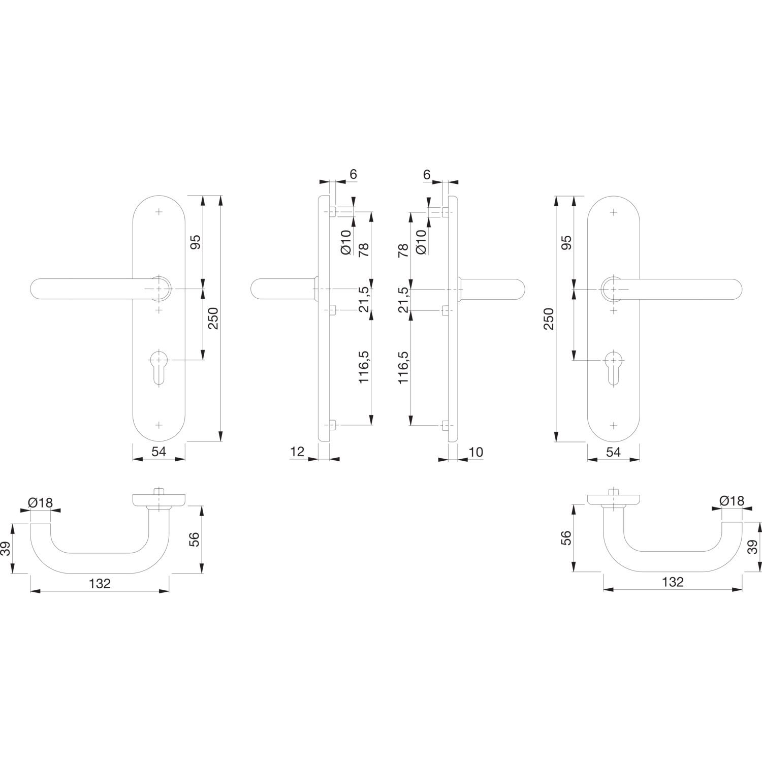 Hoppe House Door Entrance Paris ö Standard Spacing 88 Mm Matt Stainless - View #9