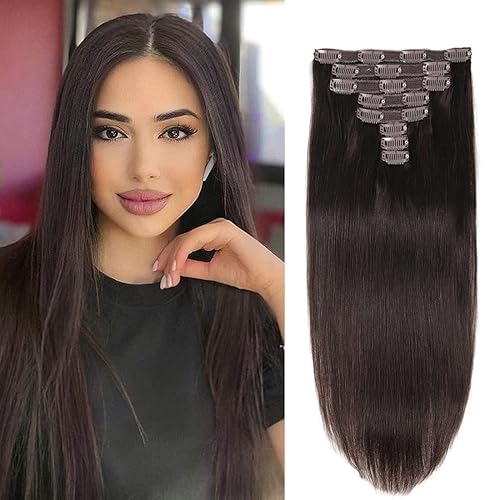 Extensiones de cabello humano real ondulado con clip 7 piezaslote de 247oz con 16 clips de cabello brasileño 100 sin procesar color negro natural