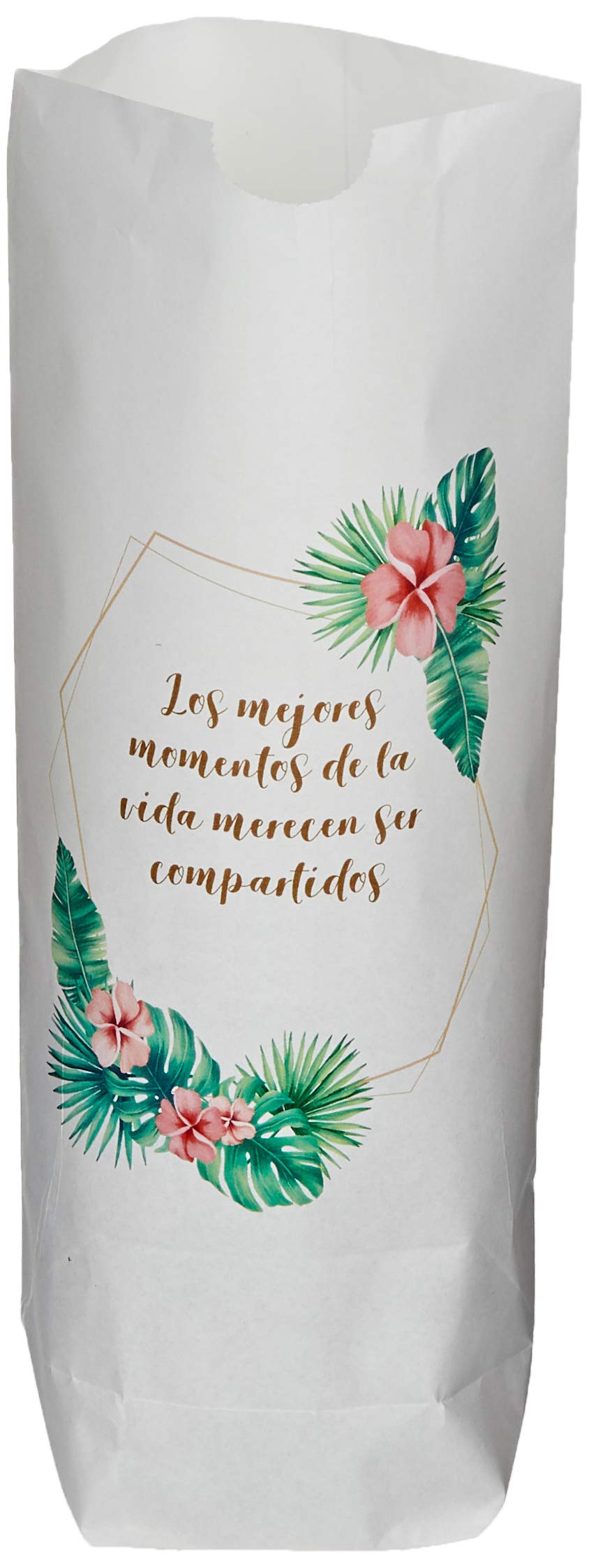 Mopec Bag Best Moments Flowers and Leaves 12 x 21 x 5 cm Pack of 25, White, One Size