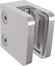 Sellon24® Edelstahl V2A Eckig Glasklemme für Glas Halterung Wand Glasplatte Glasscheiben Befestigung 30x30 mm MOD29 Glas 4-8mm 42,4/Flach