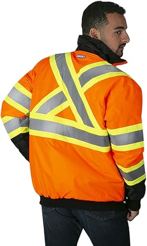 JORESTECH Prenda impermeable reflexiva X de la chaqueta del bombardero de la seguridad de la alta visibilidad en ANSIISEA de