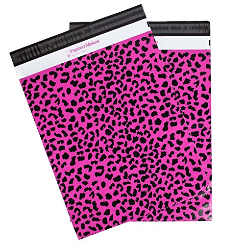 Inspired MailersLarge Poly Mailers 14.5 x 19-50 Pack - Hot Pink Cheetah - Shipping Bags for Clothing - Mailing Envelopes - Shipping Envelopes - Poly Bags