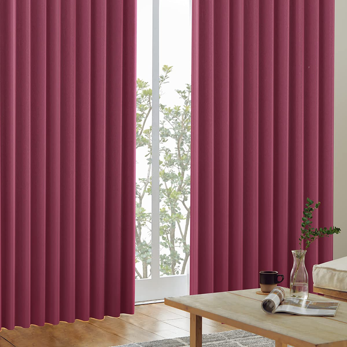 Amazon｜カーテンくれない 1級 遮光カーテン「K-wave-D-plain」 日本製