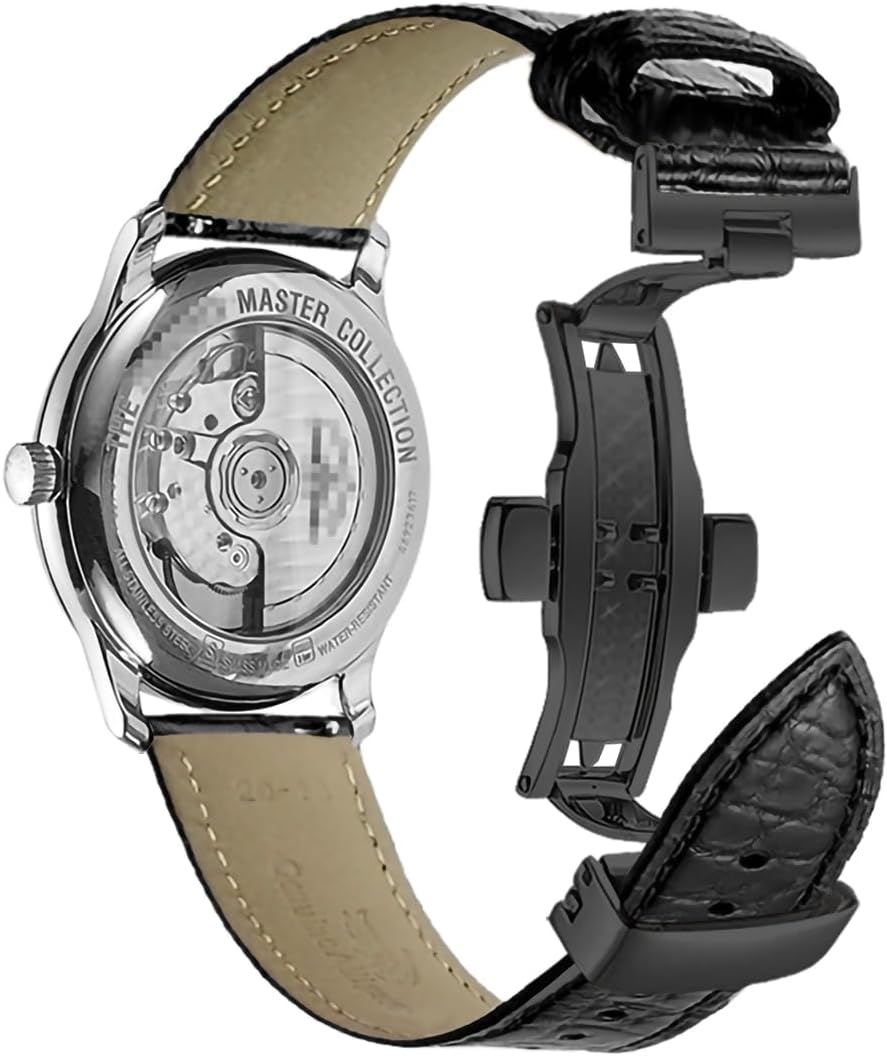 Alligator Leather Watch Band for Women Men Quick Release Bands Vintage Classic Wristbands Replacement Crocodile Strap for 18mm 19mm 20mm 21mm 22mm
