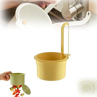 Fregadero de cocina autolimpiante 2025, colador, colador, cesta coladora colgante para fregadero de cocina, colador de cocina, colador de residuos de alimentos, fácil de instalar (amarillo)