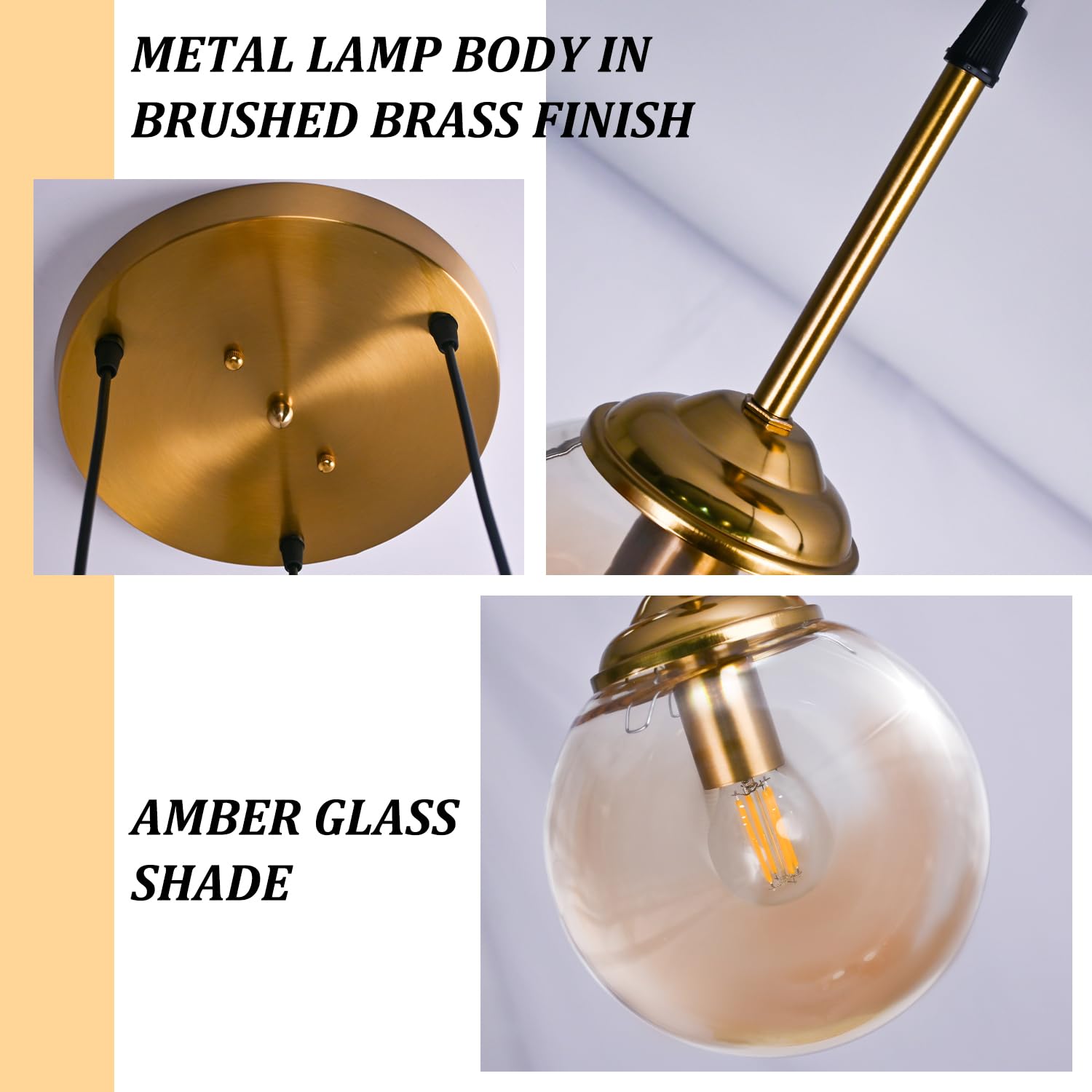 Lustre moderne en métal de luxe nordique créatif transparent/fumé gris/ambre boule de verre lampe suspendue cluster e14 îlot de cuisine salon salle à manger chevet simple lampe suspendue